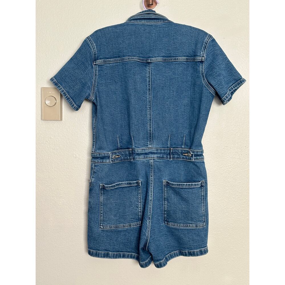 Outerknown Small Denim Vintage Style Jean Romper Collared Button Down Blue - Picture 5 of 7
